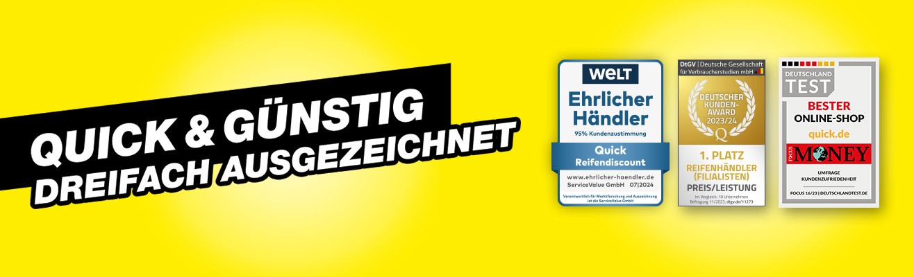 Reifendiscount Quick ist ausgezeichnet als Ehrlicher Händler